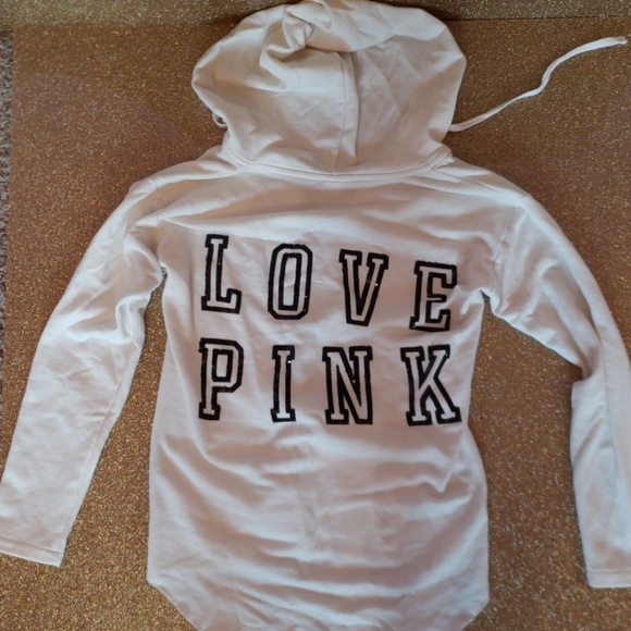 PINK Victoria's Secret Tops - VS PINK sequin v neck logo hoodie